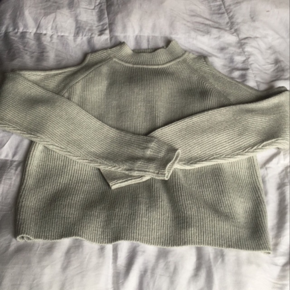 H&M Divided Cold Shoulder Mock Neck Sweater